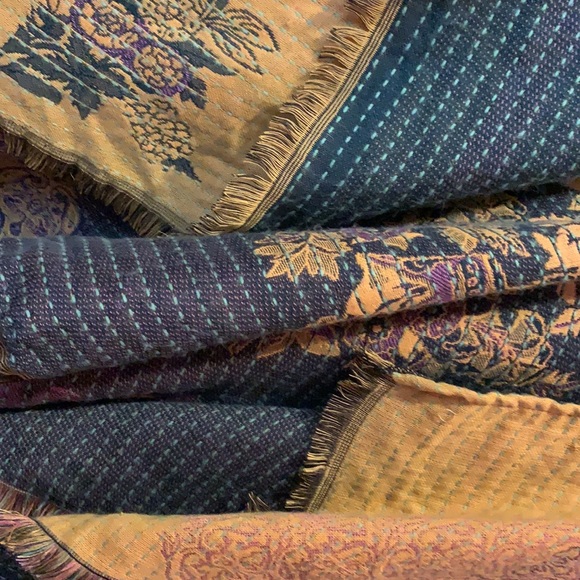 Floral/Patterned Yellow Colored Poncho with String - Picture 6 of 6